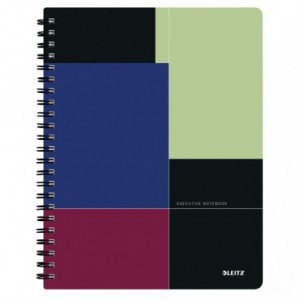 Caiet de birou LEITZ Executive Get Organized, PP, A4, cu spira matematica - negru/violet - ACOMI.ro