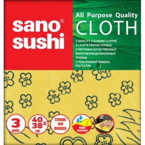 Laveta uscata universala, 3 buc/set, SANO SUSHI CLOTH  - ACOMI.ro