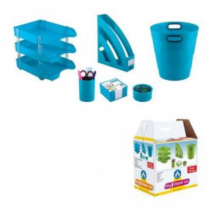 Set organizare birou, turcoaz, din 8 piese, ARK