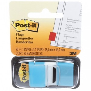 Post-it® Index Clasic, albastru neon, 50 file - ACOMI.ro