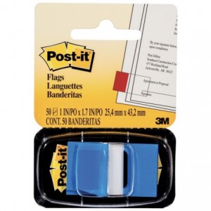 Post-it® Index Clasic, albastru, 50 file - ACOMI.ro