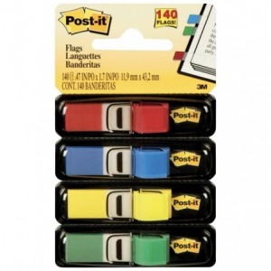 Post-it® Index Mini, 4 culori neon ultra, 35 file/culoare - ACOMI.ro