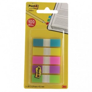 Post-it® Index Mini, 5 culori, 20 file/culoare  - ACOMI.ro