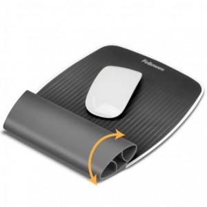 Mousepad cu suport pentru incheieturi, gri, I-Spire FELLOWES - ACOMI.ro