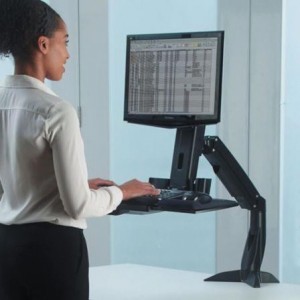 Statie de lucru pentru un singur monitor, Sit Stand Easy Glide Fellowes - ACOMI.ro