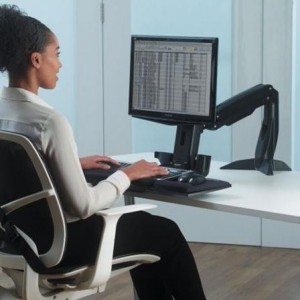 Statie de lucru pentru un singur monitor, Sit Stand Easy Glide Fellowes - ACOMI.ro