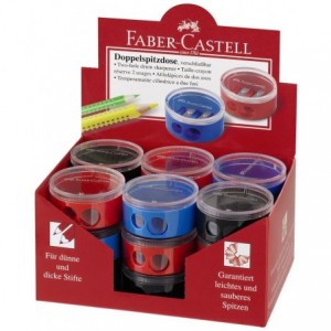 Ascutitoare dubla cu container, rosu/albastru, Twist Off Faber Castell - ACOMI.ro