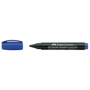 Marker permanent albastru, 2.8 mm, varf rotund, Multimark Winner 52 Faber-Castell - ACOMI.ro