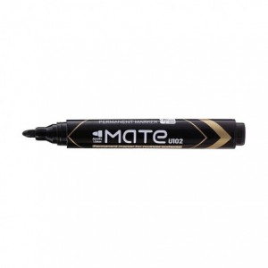 Marker permanent negru, 1.5mm, varf rotund, Mate Deli - ACOMI.ro