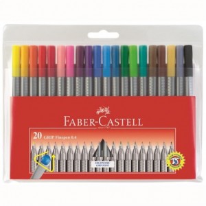 Liner FABER CASTELL Grip set 20 culori, 0.4mm