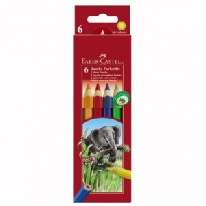 Creioane colorate, 10 culori/set, Jumbo Faber-Castell - ACOMI.ro