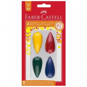 Creioane cerate 4 culori/set, lavabile, Para Faber-Castell - ACOMI.ro