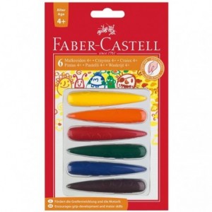 Creioane cerate 6 culori/set, lavabile, Degete Faber-Castell - ACOMI.ro