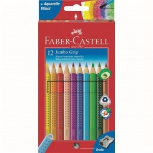 Creioane colorate Jumbo, 6 culori/set, Grip Faber-Castell - ACOMI.ro