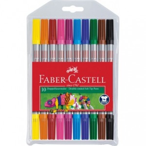 Carioca 10 culori/set, 2 capete, Faber-Castell - ACOMI.ro