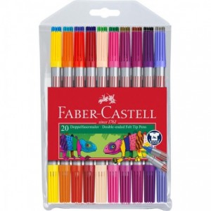 Carioca 20 culori/set, 2 capete, Faber-Castell - ACOMI.ro