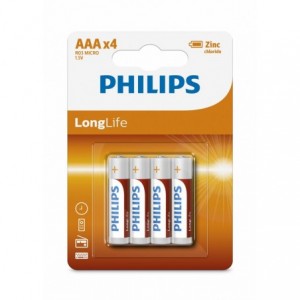 Baterie LONGLIFE AAA 4 buc/blister, PHILIPS - ACOMI.ro