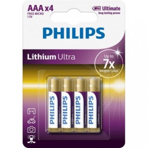 Baterie LITHIUM ULTRA AAA 4 buc/blister, PHILIPS - ACOMI.ro