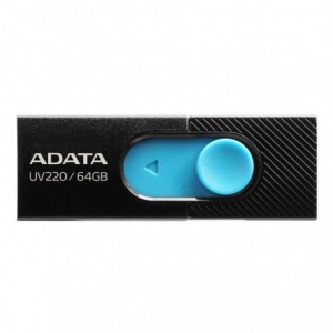 Memorie USB UV220 64GB, negru/albastru, ADATA - ACOMI.ro