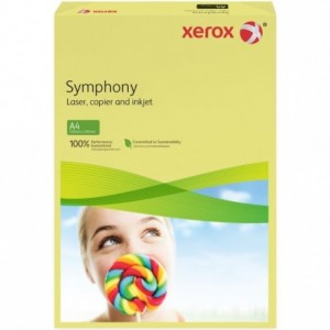 Hartie A4 galben Pastel, 80 g/mp, 500 coli/top, XEROX Symphony - ACOMI.ro