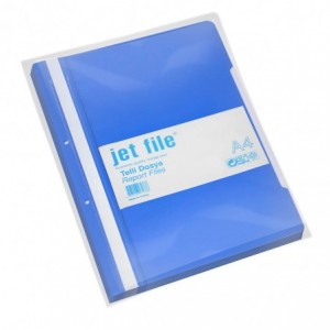 Dosar plastic cu sina si perforatii, JETFILE, 100 buc/set albastru · ACOMI.ro