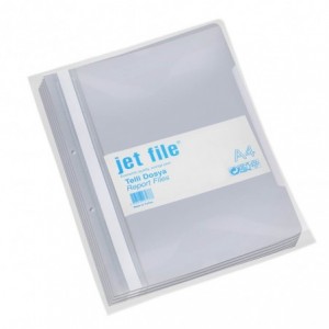 Dosar plastic cu sina si perforatii, JETFILE, 100 buc/set gri · ACOMI.ro