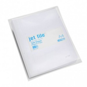 Dosar plastic cu sina si perforatii, JETFILE, 100 buc/set alb · ACOMI.ro