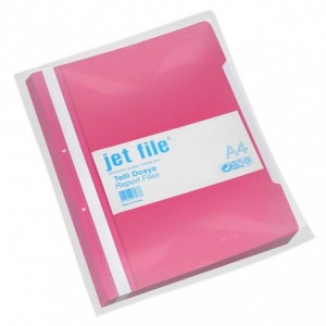 Dosar plastic cu sina si perforatii, JETFILE, 100 buc/set roz · ACOMI.ro