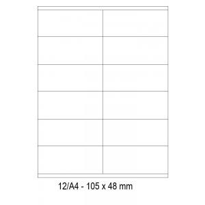 Etichete albe autoadezive  12/A4, 105 x 48 mm, 100 coli/top - ACOMI.ro