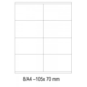 Etichete albe autoadezive  8/A4, 105 x 70 mm, 100 coli/top - ACOMI.ro