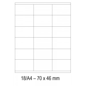 Etichete albe autoadezive  18/A4, 70 x 46 mm, 100 coli/top - ACOMI.ro