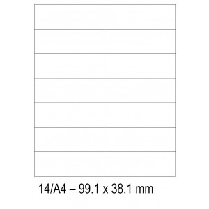 Etichete albe autoadezive 14/A4, 99.1 x 38.1 mm, 100 coli/top - ACOMI.ro