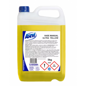 Detergent vase manual ultra yellow 5kg, ASEVI Profesional  - ACOMI.ro