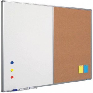 Tabla combi (whiteboard / pluta) 60 x 90 cm, profil aluminiu