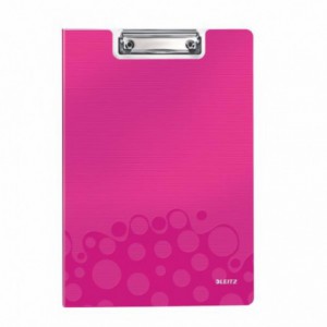 Clipboard dublu A4 roz-metalizat, plastifiat PVC, LEITZ Wow