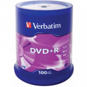 DVD+R Verbatim, 16x, 4.7 GB - Matt Silver, 100buc/bulk VER43551