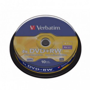 DVD RW Verbatim, 4x, 4.7 GB - Matt Silver, 10buc/bulk VER43488