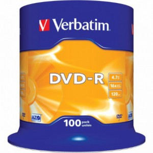 DVD-R Verbatim, 16x, 4.7 GB - Matt Silver, 100buc/bulk VER43549