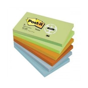 Notite adezive Post-it® reciclate 76x127 mm, pastel curcubeu, 100 file/buc                   - ACOMI.ro