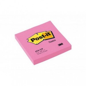 Notite adezive Post-it® neon, 76x76 mm, roz, 100 file/buc - ACOMI.ro