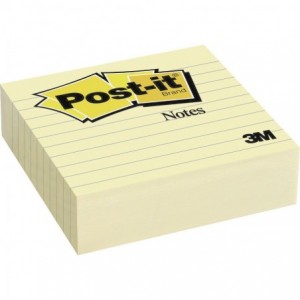 Notite adezive Post-it® liniate, 100x100 mm, galben, 300 file/buc   - ACOMI.ro