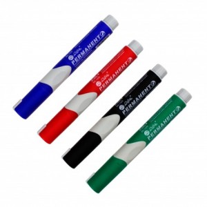 Permanent marker cu grip, varf rotund, verde - Willgo · ACOMI.ro