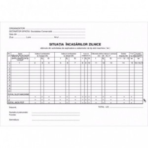 SITUATIA INCASARILOR ZILNICE OFFSET NUMEROTAT - ACOMI.ro